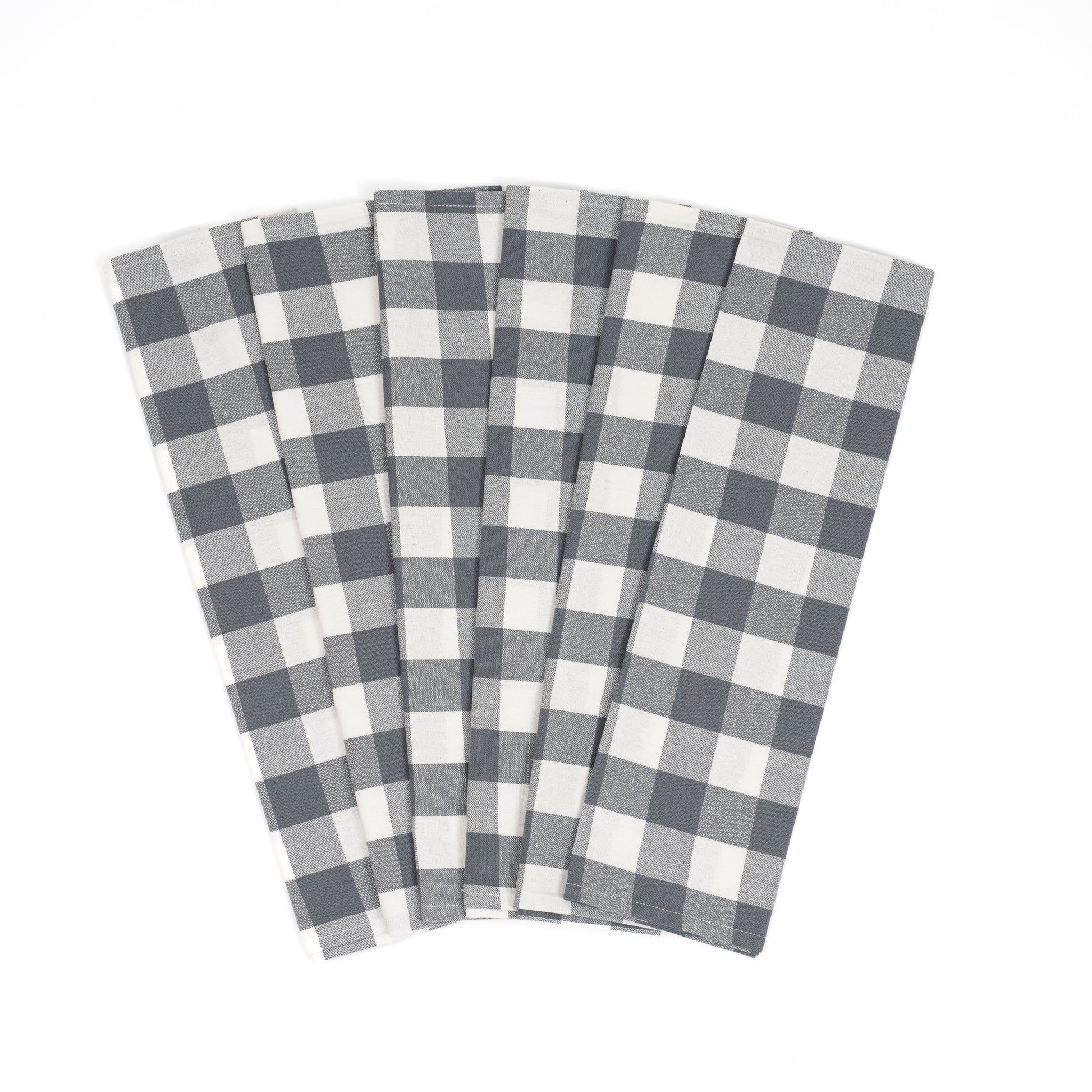 Black & White Plaid Cloth Napkins