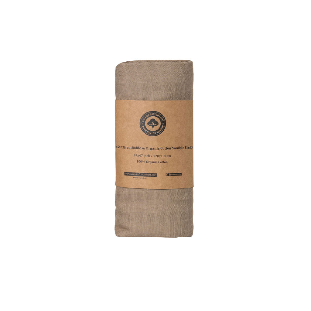 camel muslin swaddle blanket