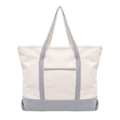 Extra Large Gray Zippered Tote