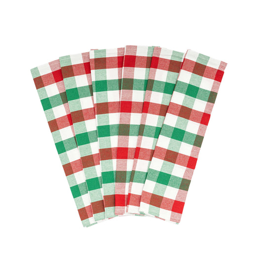 multicolor plaid organic kitchen towel