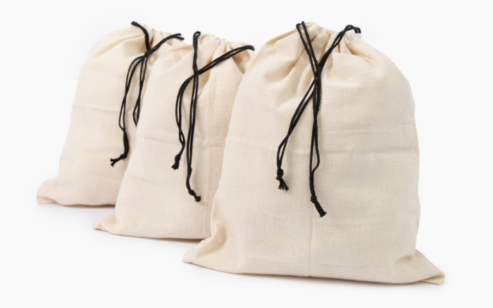 Set Of 100 Linen Drawstring Bags
