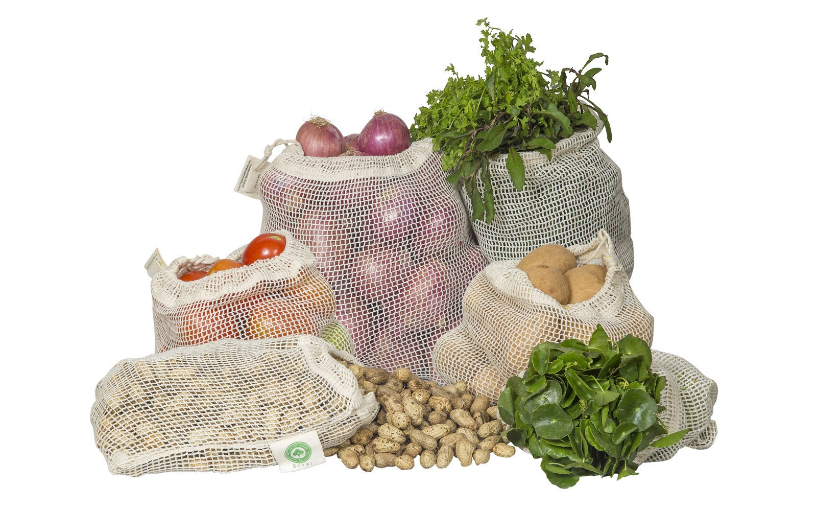 Cotton Mesh Produce Bags  Reusable Net Bags for Produce and